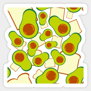 Avocado and Toast pattern Sticker